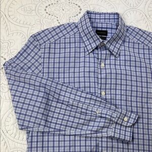 Ermenegildo Zegna Checkered Button Down Dress Shirt - Men’s Medium